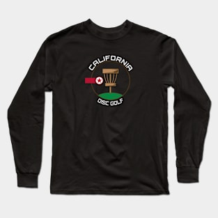 Disc Golf - California Flag Dark Long Sleeve T-Shirt